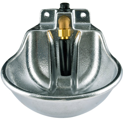 Aluminum Barn Wall Mount Push Valve Horse Waterer, 48 oz