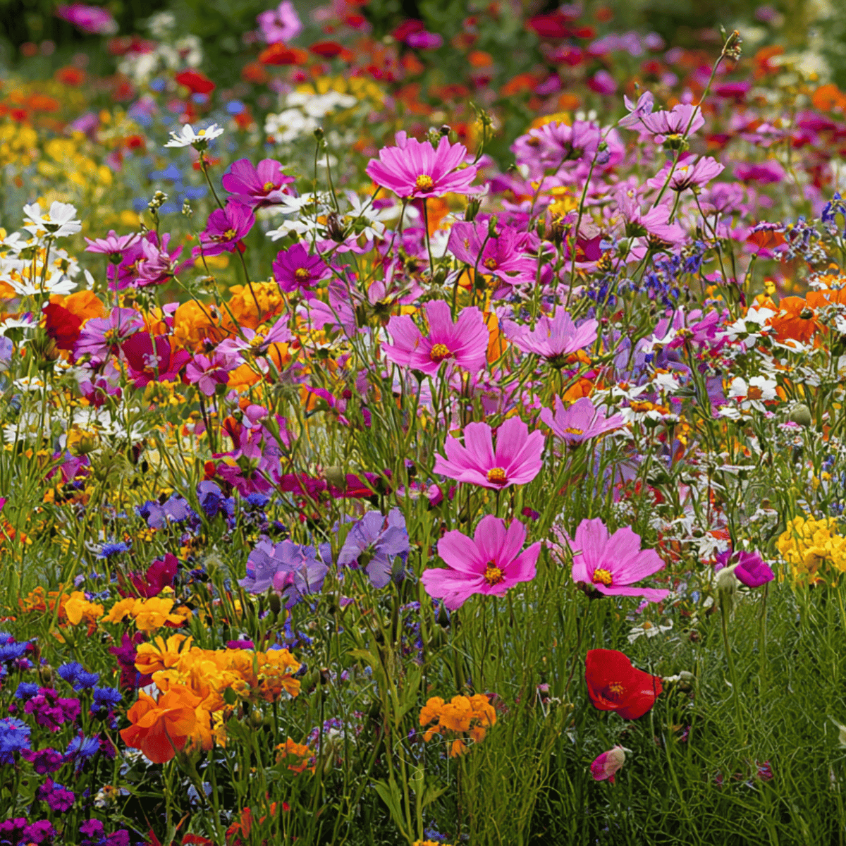 Annual Wildflower Seed Mix 20 Varieties – 1,000 Heirloom Seeds for Pollinator Gardens, Meadow, and Landscape