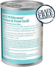 Blue Buffalo Wilderness Adult Grain-Free Trout & Chicken Grill Wet Dog Cans (12.5oz)