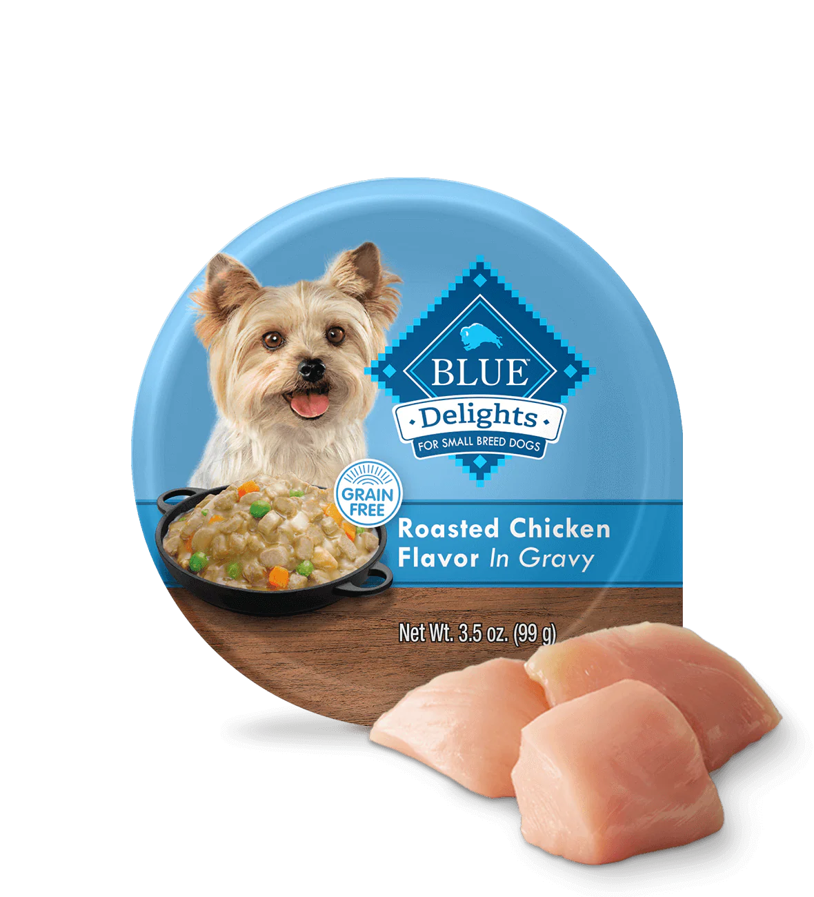 Blue Buffalo Blue Delights Small Breed Adult dog Rotisserie Chicken Flavor in Hearty Gravy Wet Dog Food (3.5oz)