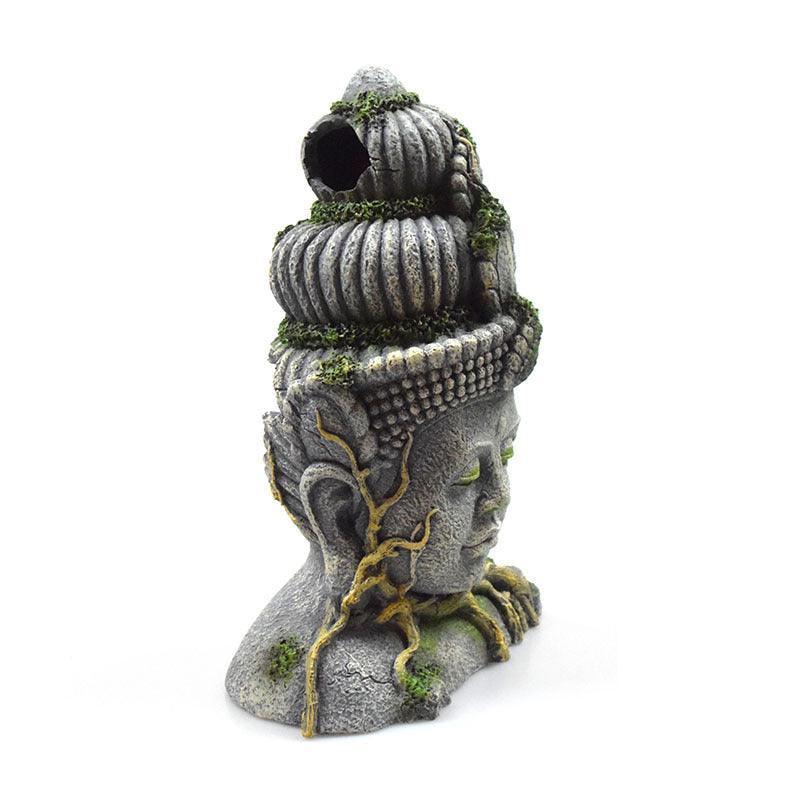 Bodhisattva Head Resin Aquarium Decoration - Stunning Reptile Tank Ornament