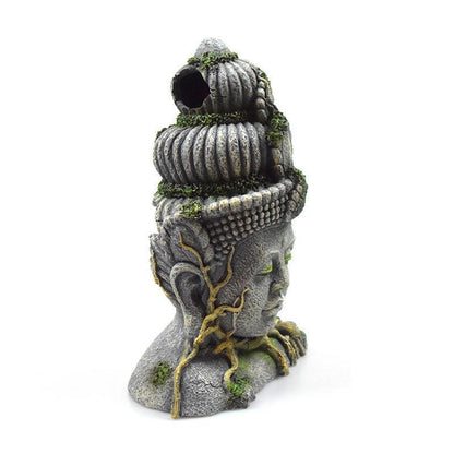Bodhisattva Head Resin Aquarium Decoration - Stunning Reptile Tank Ornament