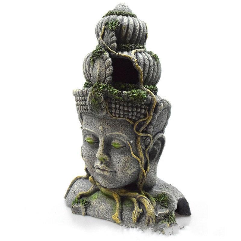 Bodhisattva Head Resin Aquarium Decoration - Stunning Reptile Tank Ornament