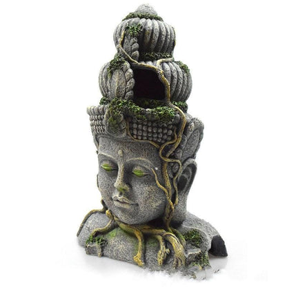 Bodhisattva Head Resin Aquarium Decoration - Stunning Reptile Tank Ornament