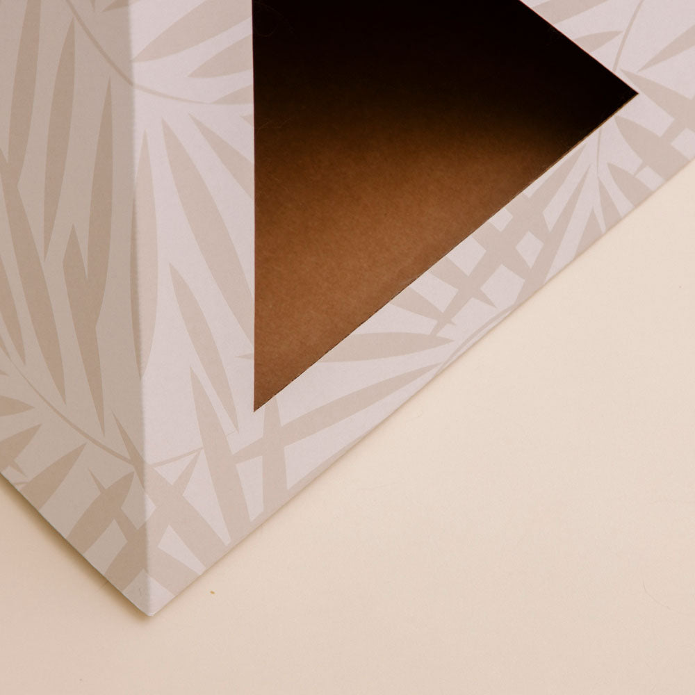 Neutral Palm Cardboard Cat Pyramid
