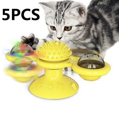 Catnip Spin & Scratch Toy: Interactive Multi-Function Windmill Toy For Cats-18