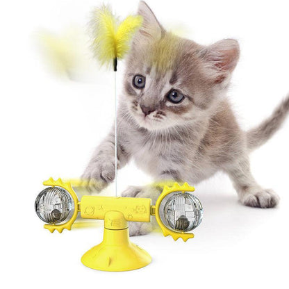 Catnip Spin & Scratch Toy: Interactive Multi-Function Windmill Toy For Cats-2