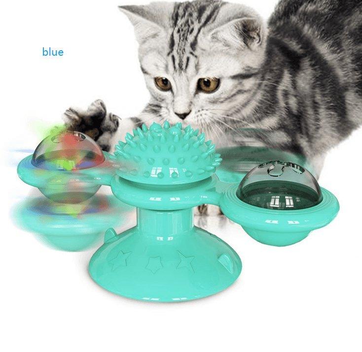 Catnip Spin & Scratch Toy: Interactive Multi-Function Windmill Toy For Cats-4