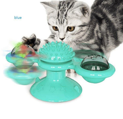 Catnip Spin & Scratch Toy: Interactive Multi-Function Windmill Toy For Cats-4