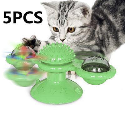 Catnip Spin & Scratch Toy: Interactive Multi-Function Windmill Toy For Cats-1