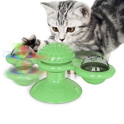 Catnip Spin & Scratch Toy: Interactive Multi-Function Windmill Toy For Cats-6
