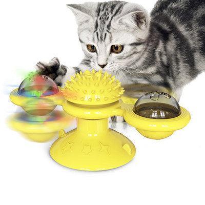 Catnip Spin & Scratch Toy: Interactive Multi-Function Windmill Toy For Cats-5
