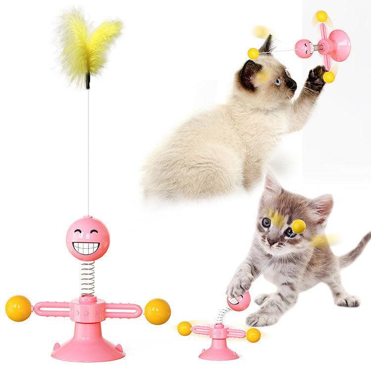 Catnip Spin & Scratch Toy: Interactive Multi-Function Windmill Toy For Cats-16