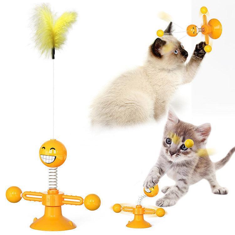 Catnip Spin & Scratch Toy: Interactive Multi-Function Windmill Toy For Cats-14
