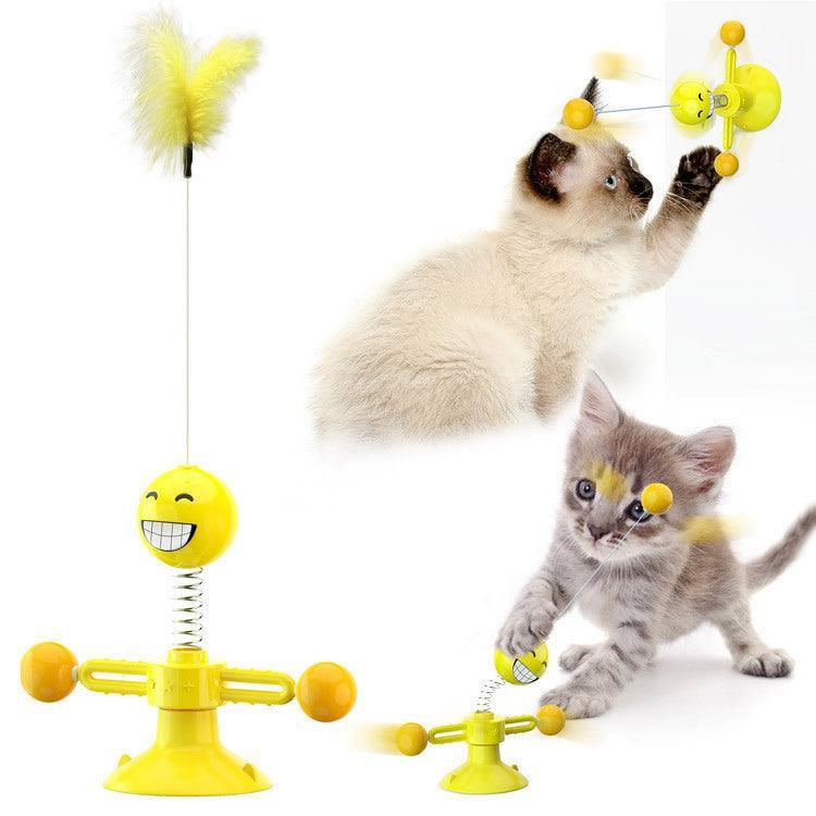 Catnip Spin & Scratch Toy: Interactive Multi-Function Windmill Toy For Cats-10