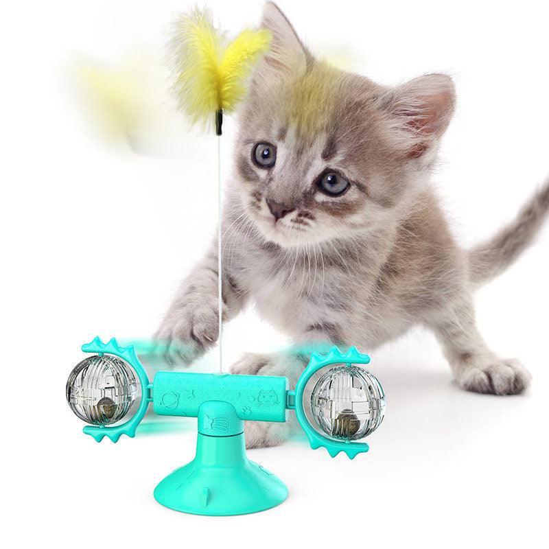 Catnip Spin & Scratch Toy: Interactive Multi-Function Windmill Toy For Cats-7