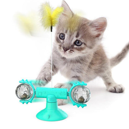Catnip Spin & Scratch Toy: Interactive Multi-Function Windmill Toy For Cats-7