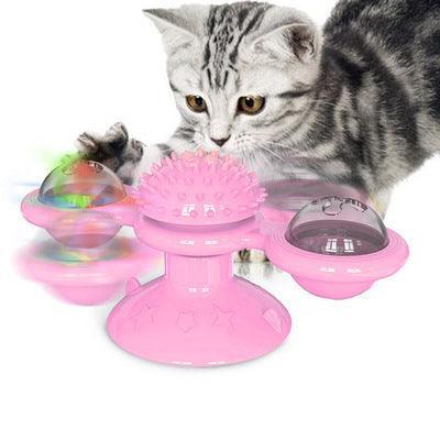 Catnip Spin & Scratch Toy: Interactive Multi-Function Windmill Toy For Cats-17