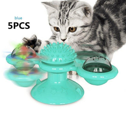 Catnip Spin & Scratch Toy: Interactive Multi-Function Windmill Toy For Cats-19