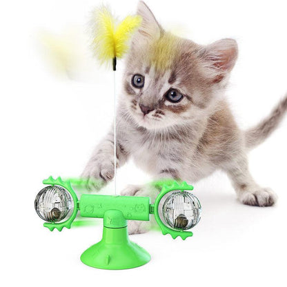 Catnip Spin & Scratch Toy: Interactive Multi-Function Windmill Toy For Cats-12