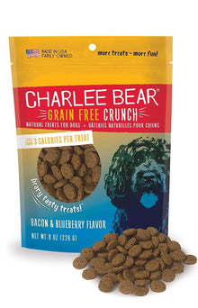 Charlee Bear Grain Free Crunch Bacon & Blueberry Dog Treats (8oz)