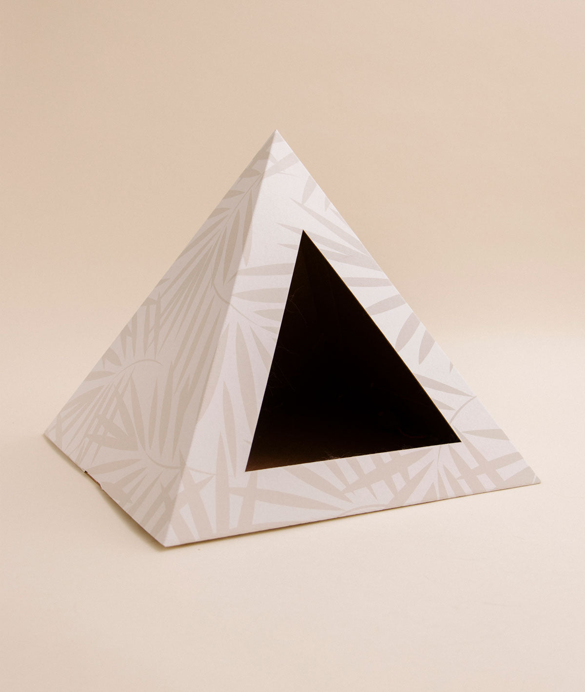 Neutral Palm Cardboard Cat Pyramid