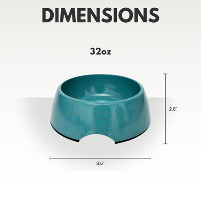 Country Living Set of 2 Natural Fiber Dog Bowls – Teal Blue