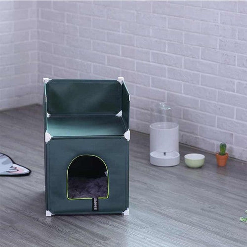 Cozy Kitty Retreat Double Story Enclosed Cat House