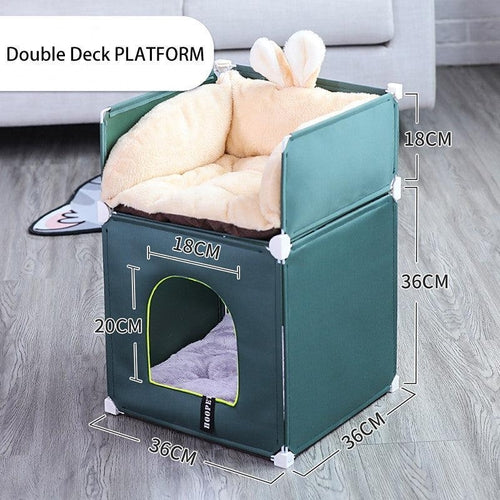 Cozy Kitty Retreat Double Story Enclosed Cat House