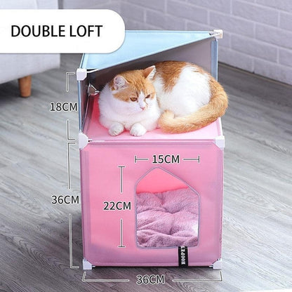 Cozy Kitty Retreat Double Story Enclosed Cat House