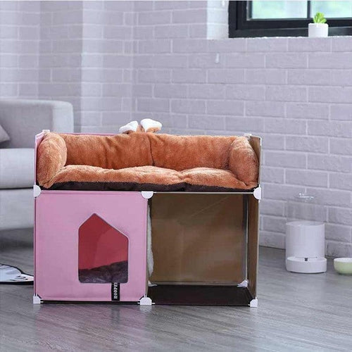 Cozy Kitty Retreat Double Story Enclosed Cat House