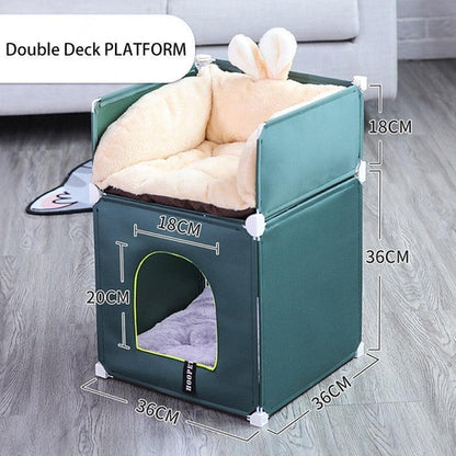 Cozy Kitty Retreat Double Story Enclosed Cat House