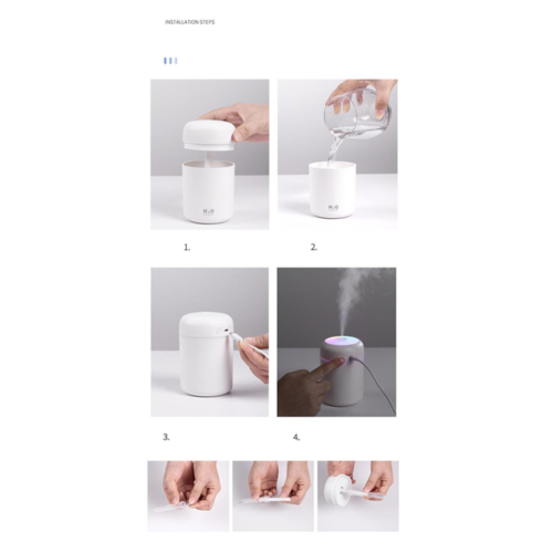 Portable Air Humidifier Aroma Essential Oil Diffuser For Car Home
