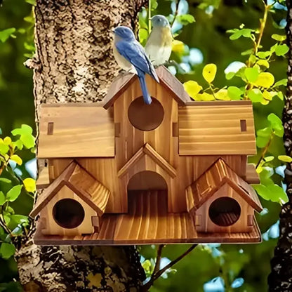 DecorBites™ Handmade 6-Hole Hanging Bird House
