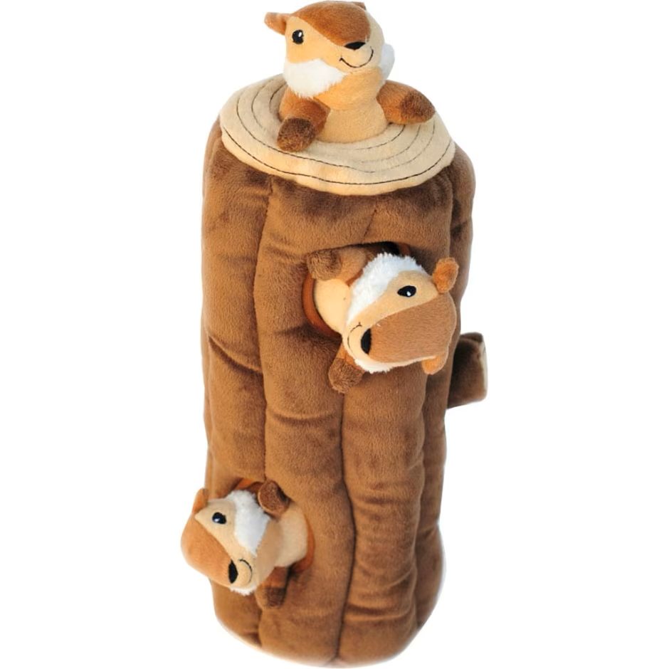 ZippyPaws Zippy Burrow Chipmunks Dog Toy Log X-Large