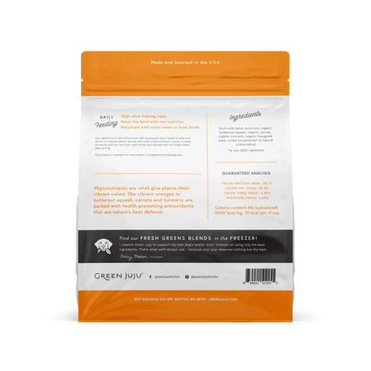 Green Juju Freeze Dried Duck Orange Whole Food Bites (18OZ)