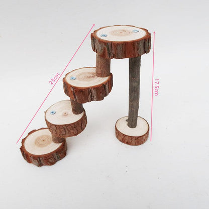 Solid Wood Spiral Staircase Hamster Toy