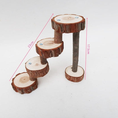 Solid Wood Spiral Staircase Hamster Toy 1