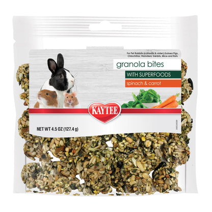 Kaytee Super Food Granola Bites Spinach and Carrot Small Animal Treat 4.5oz