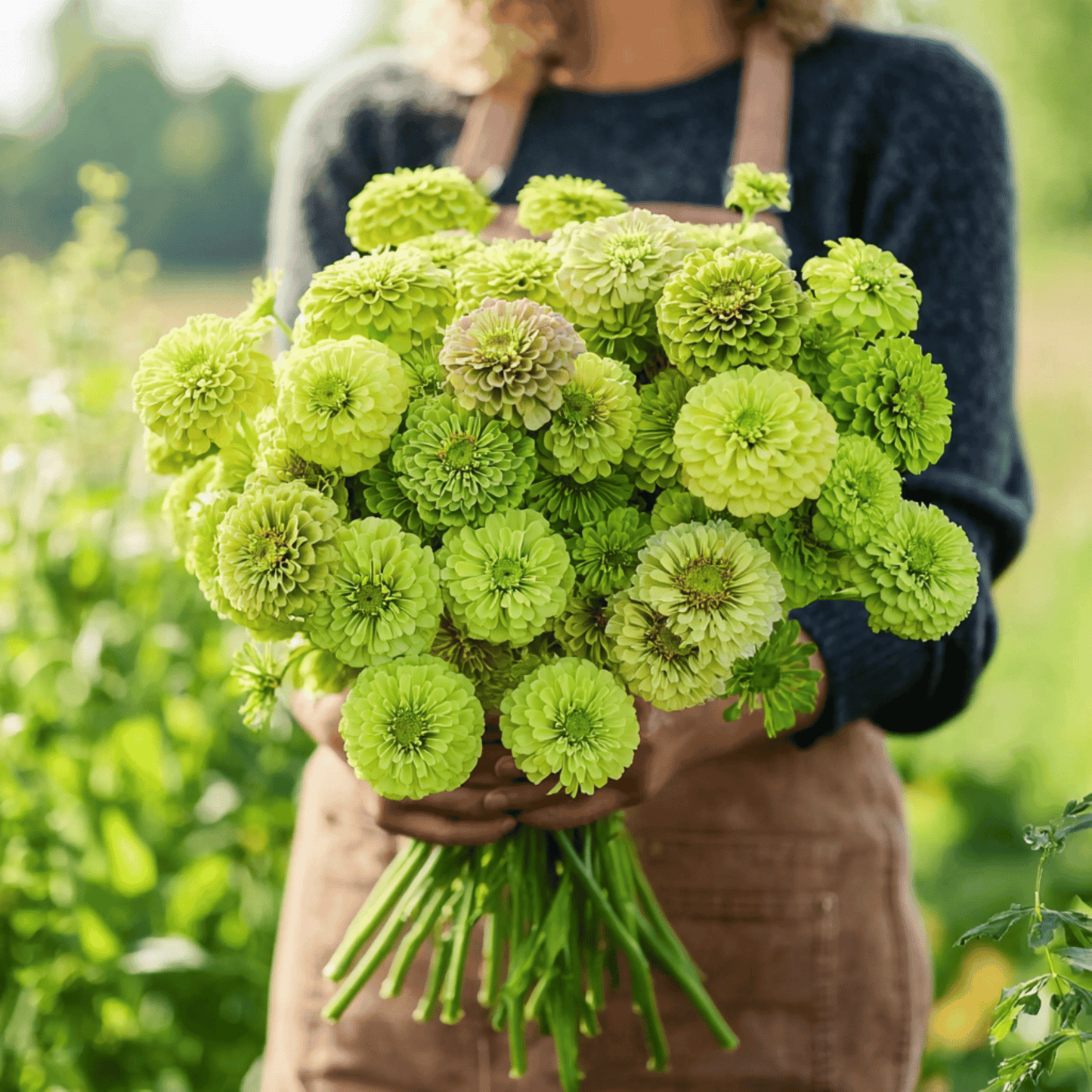 Envy Green Zinnia Seeds – 25 Heirloom, Open Pollinated, Vibrant Chartreuse-Green, Cut-and-Come-Again, Zinnia elegans