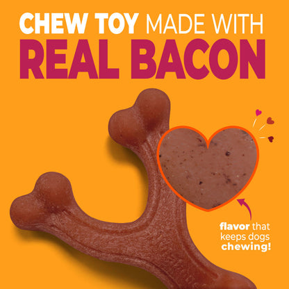 Nylabone Strong Chew Wishbone Dog Chew Toy Bacon Small
