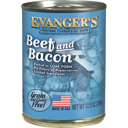 Evanger's All Life Stages Classic Beef & Bacon Wet Dog Food (12.5oz)