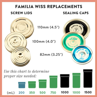Le Parfait Familia Wiss Screw Bands, Replacement Rings for Terrine Jars
