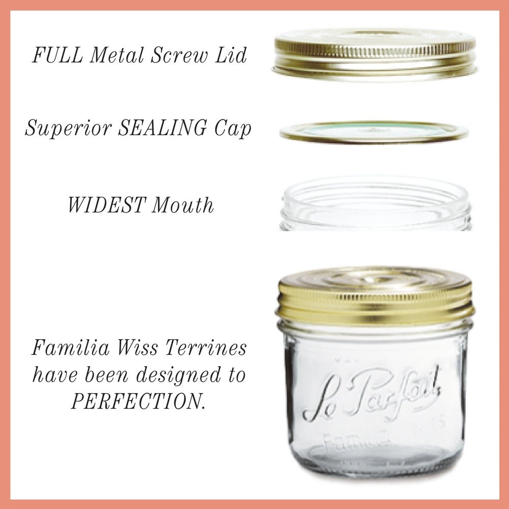 Le Parfait Familia Wiss Screw Bands, Replacement Rings for Terrine Jars