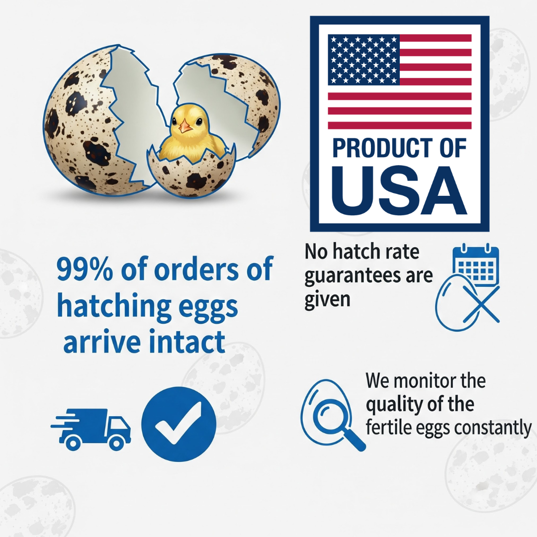 36 Quail Eggs for Hatching - Fertile Coturnix Selection Hens Choice, AI & NPIP Certified, Sustainably Sourced from Family-Run Farms, Farm Fresh Delivery with Minimal Breakage