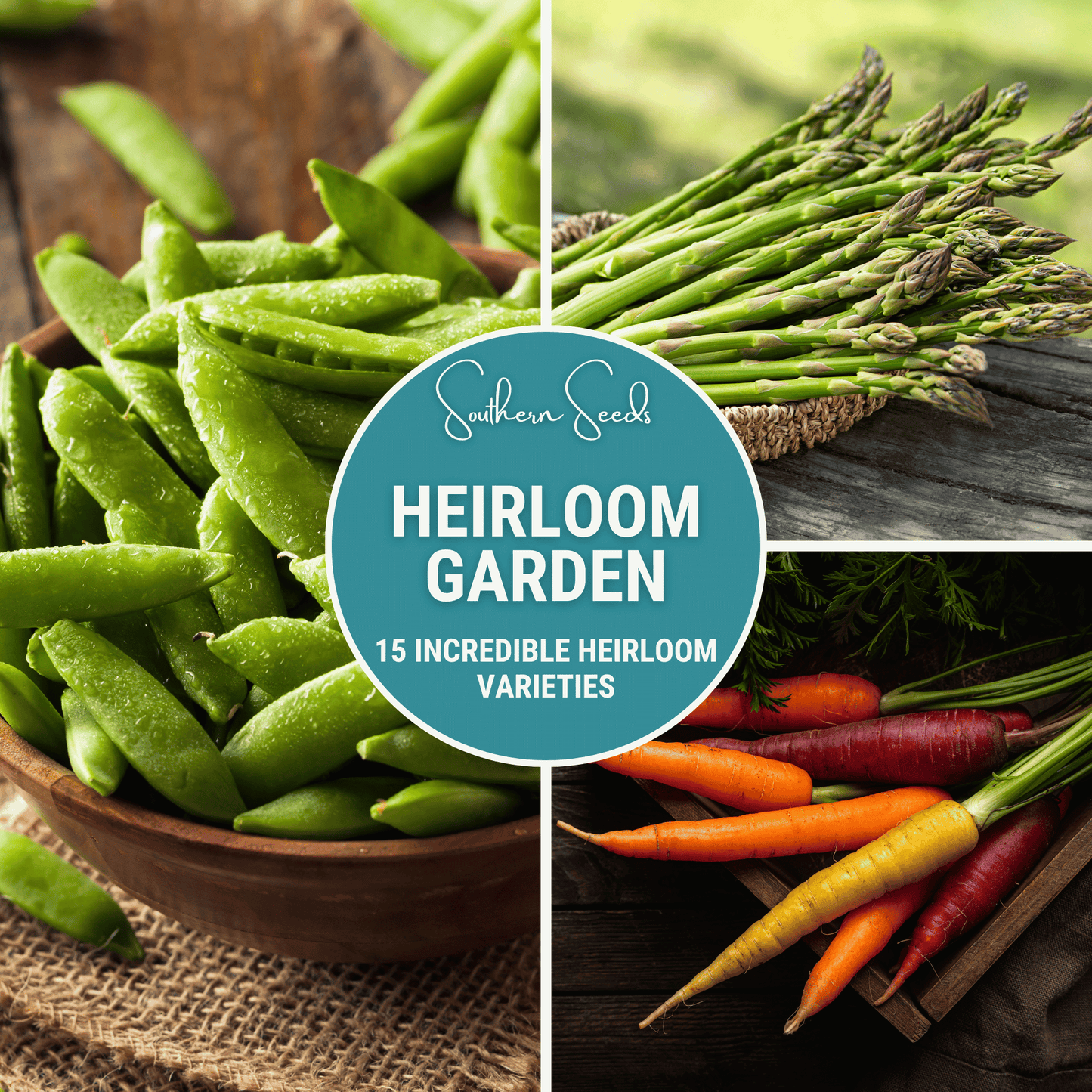 Heirloom Vegetable Seed Collection – 15 Varieties Non-GMO, Heirloom, Garden Seeds for Vegetables, Organic, American-Grown