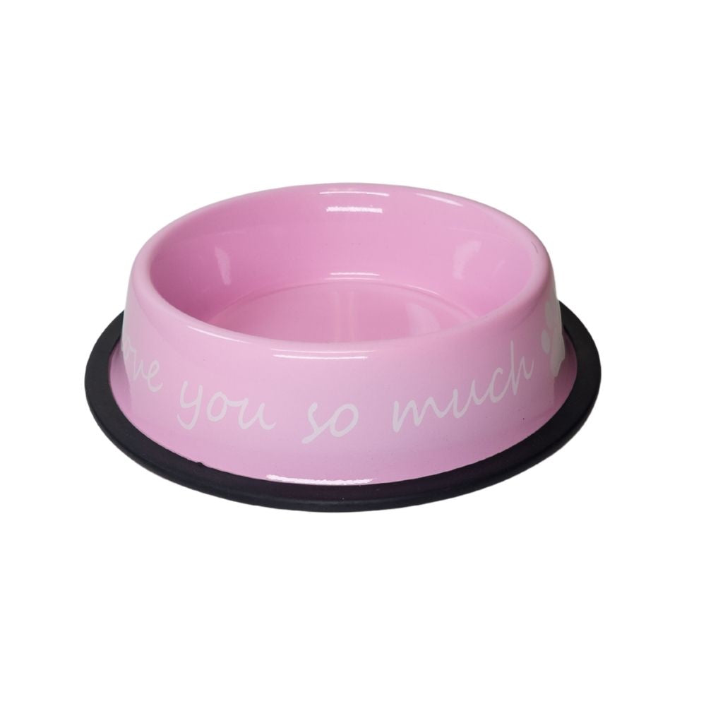 I LOVE YOU SO MUCH Modern Stainless Steel Dog Bowl – 24oz