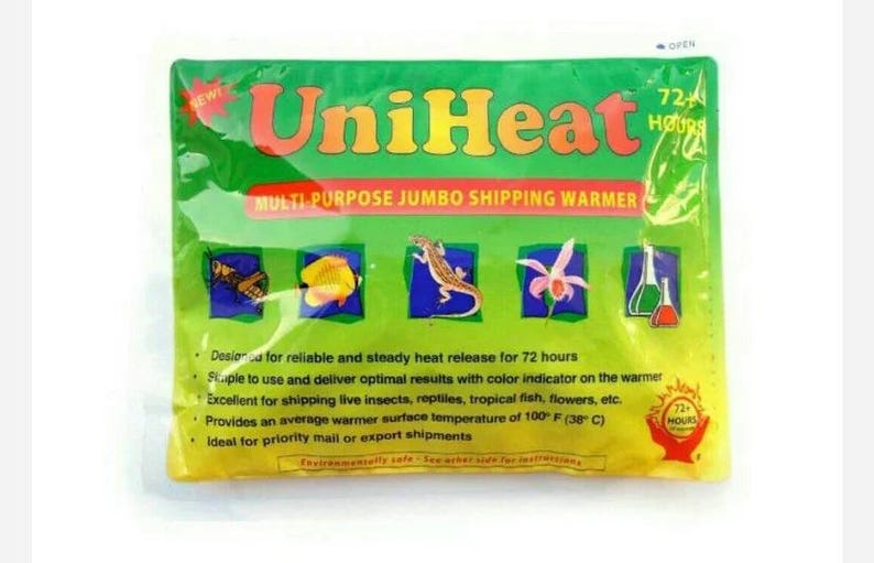 72 Hour Heat Pack for Plants – Cold Weather Shipping Safe UniHeat Heat Pack, Plant Shipping Insulation