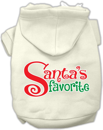 Christmas Pet Hoodie Screen Printed, "Santa's Favorite"