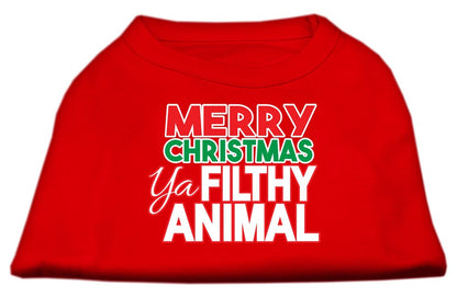 Christmas Pet Dog & Cat Shirt, "Merry Christmas Ya Filthy Animal"